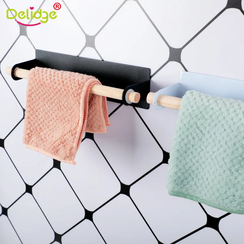 Металлическая настенная подвесная кухонная Деревянная Полка для полотенец