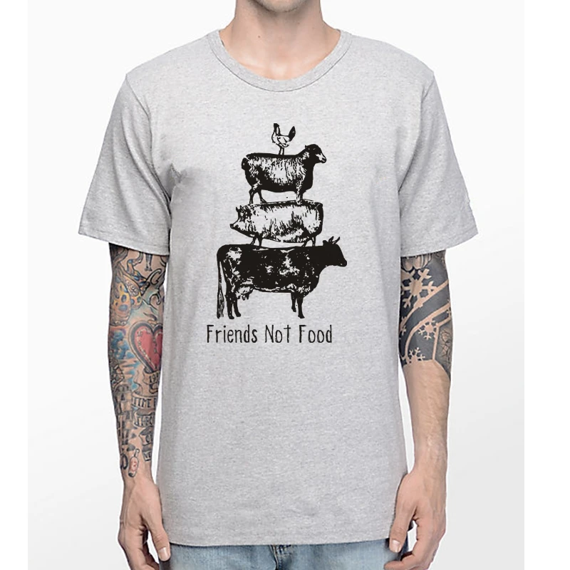 Showtly Vegan футболка Friends Not Food вегетарианский веганский Топ Herbivore Save Animals Gifts for Boyfriend Tee