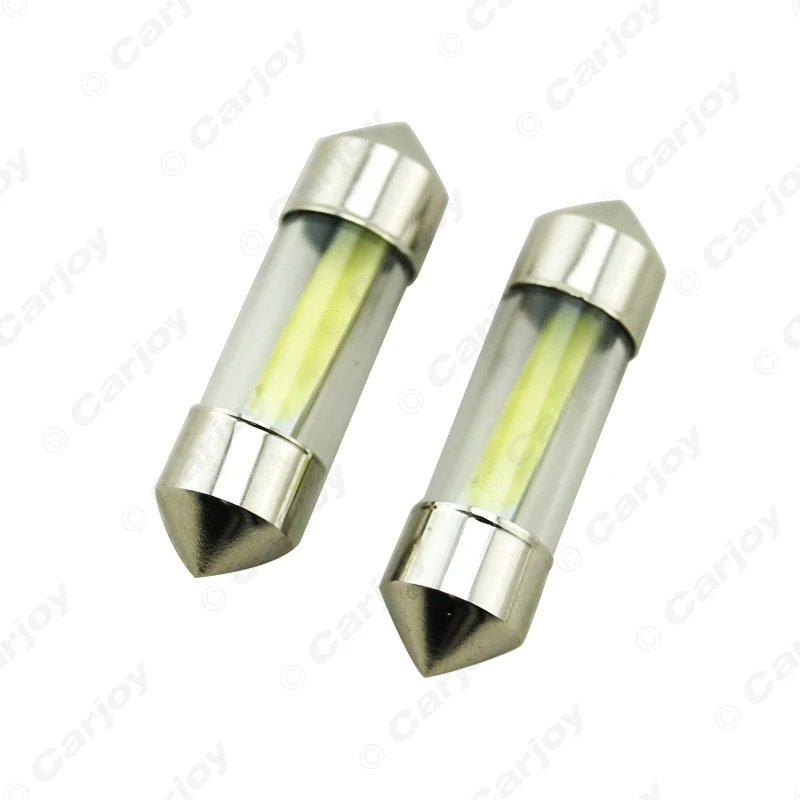 LEEWA 1 шт. белый чехол для салона автомобиля с стеклянными линзами C5W Festoon Dome COB 12