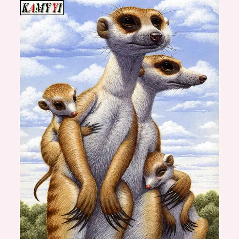 5D алмазная картина вышивка крестиком животные mongoose узоры полностью квадратная