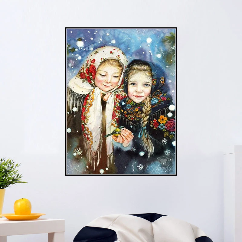 5D DIY алмазная живопись, нарисованная Рождественская мозаика для девочек, вышивка крестиком, вышивка, ремесла, украшение
