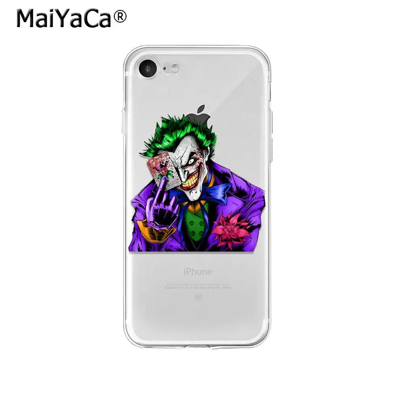 Мягкий силиконовый чехол для телефона MaiYaCa DC Superhero Batman Joker из ТПУ Apple iPhone 8 7 6 6S Plus X XS