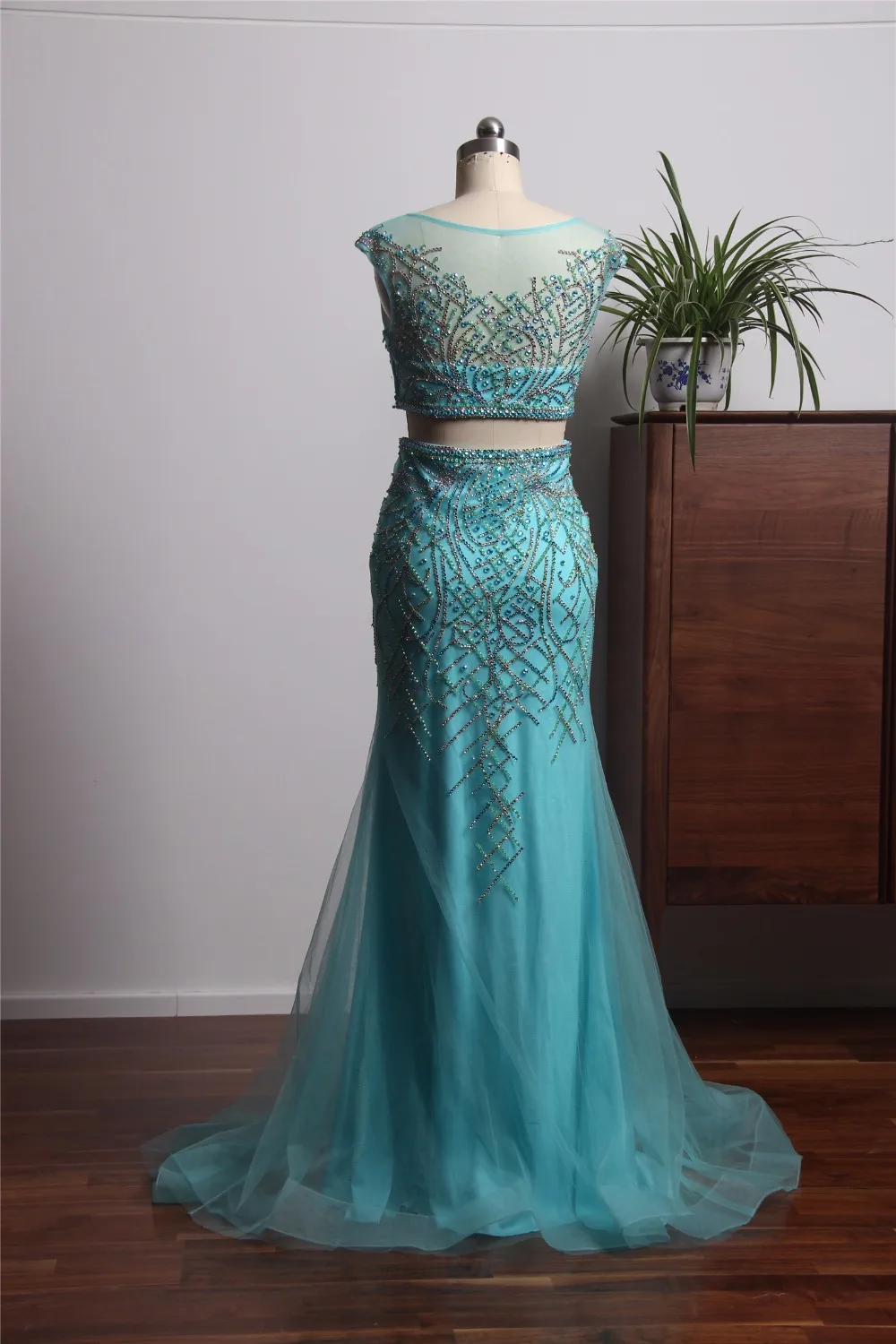 New Arrival Two Pieces Prom Dress 2018 Elegant Tulle Evening Gowns For Women Mermaid Party vestidos de festa | Свадьбы и торжества