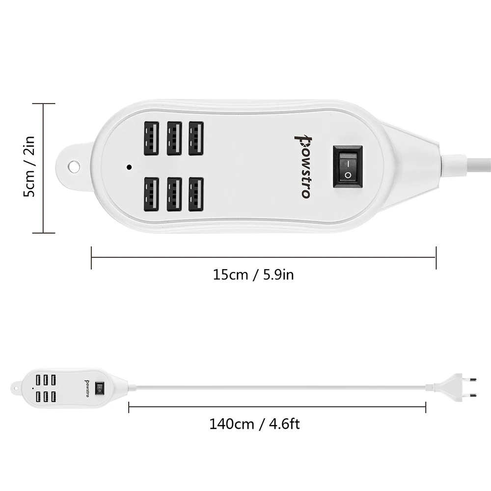 6 Порты usb зарядное устройство адаптер EU/US штекер 25 Вт 5A Desktop розетки зарядки