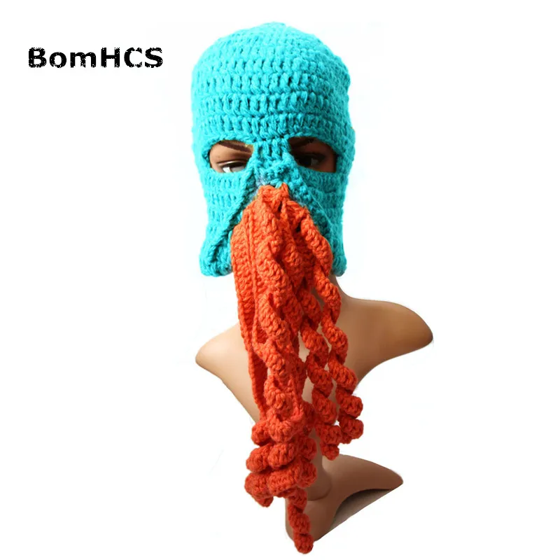 Новинка BomHCS крутая Зимняя Вязаная мужская шапка для бороды маска Wortex лыжная