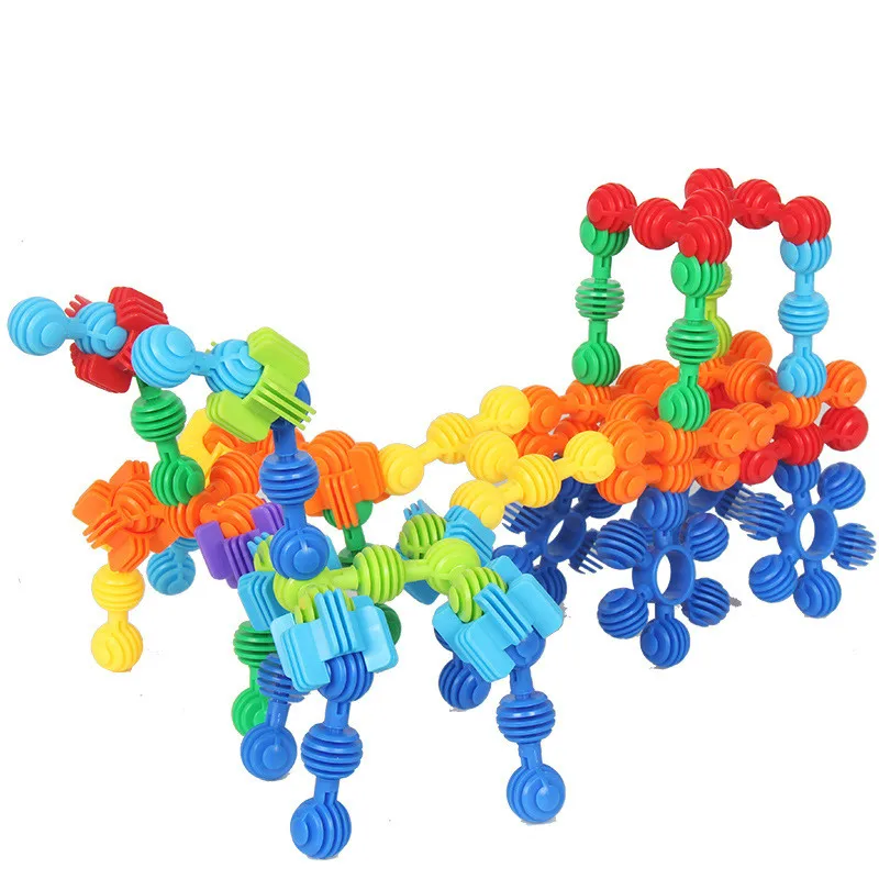 

DIY 80pcs inteligence plastic assembly building blocks early education toys, children DIY Gift Set 34pcs