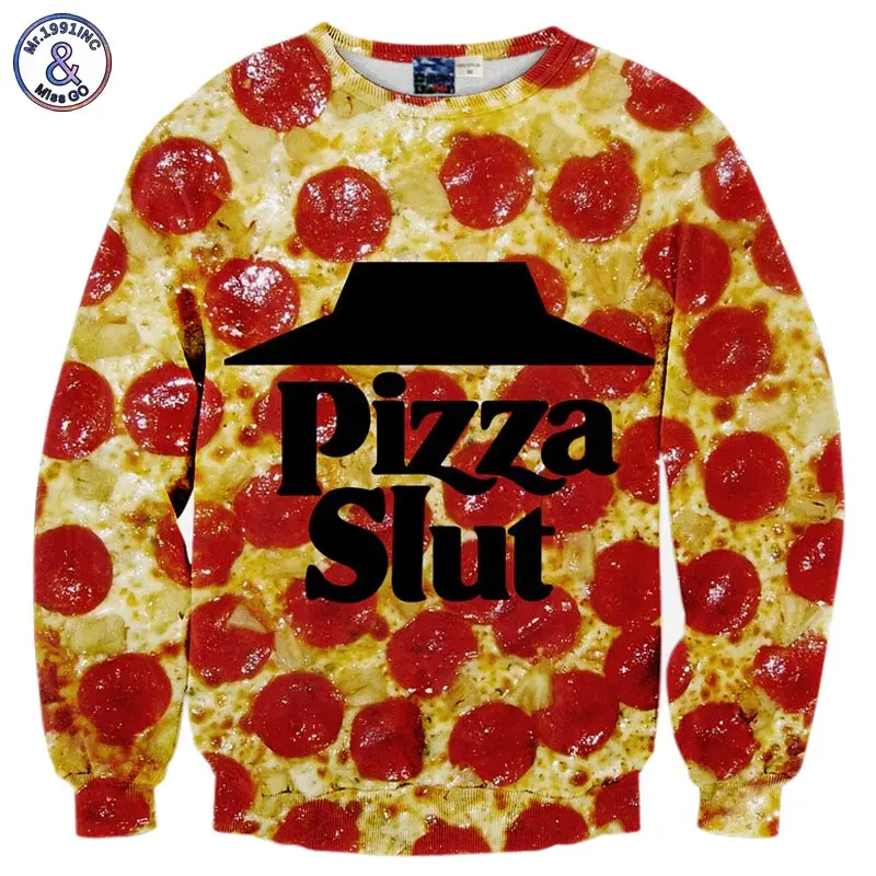 2017 Mr.1991INC хип-хоп толстовки Для мужчин женщин пиццы 3d принт кофты унисекс забавный