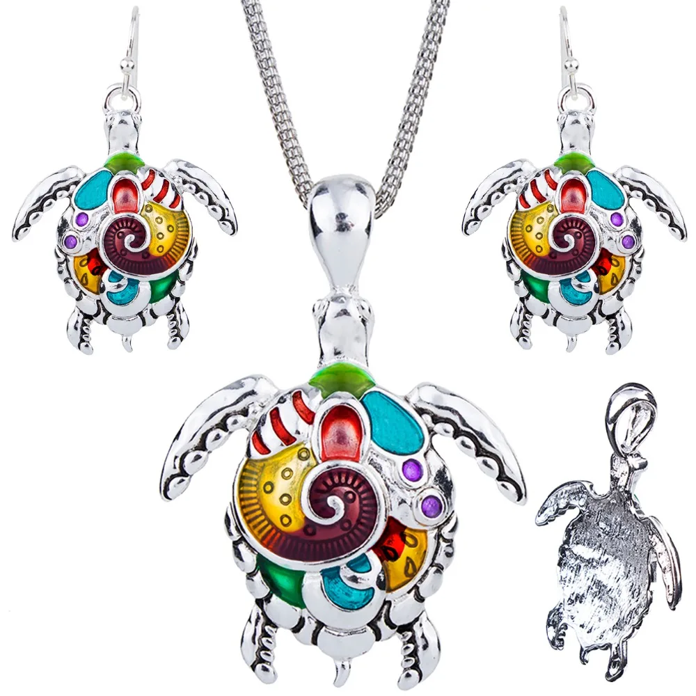 Комплект украшений в виде черепахи сплав уникальный дизайн подарок подвеска