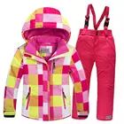 Костюм лыжный для мальчиков и девочек, ветрозащитный, водонепроницаемый, яркий, со штанами, зима 2019