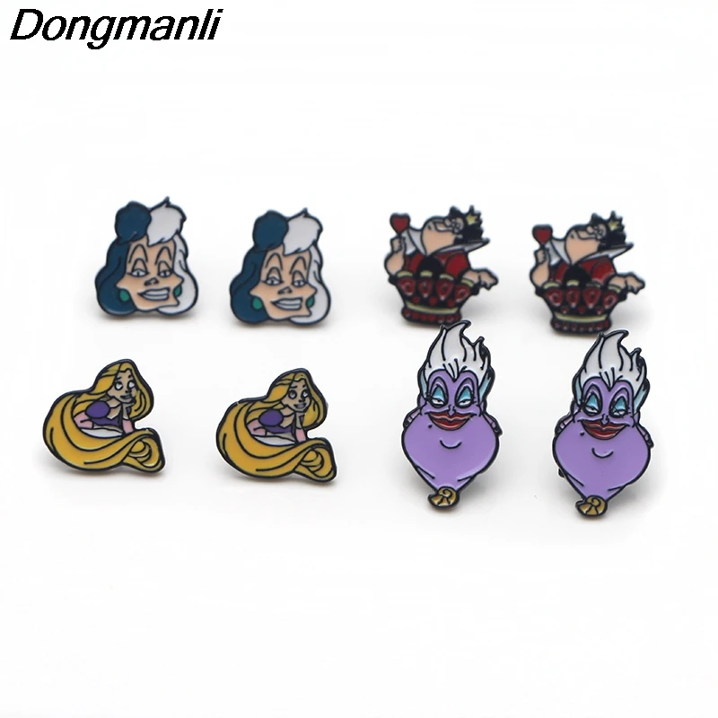 P3312 Dongmanli Cute Korea Steel Pierce Ear Stud kids Cute Earrings For Womens Enamel Earrings Party Jewelry Gifts Girls