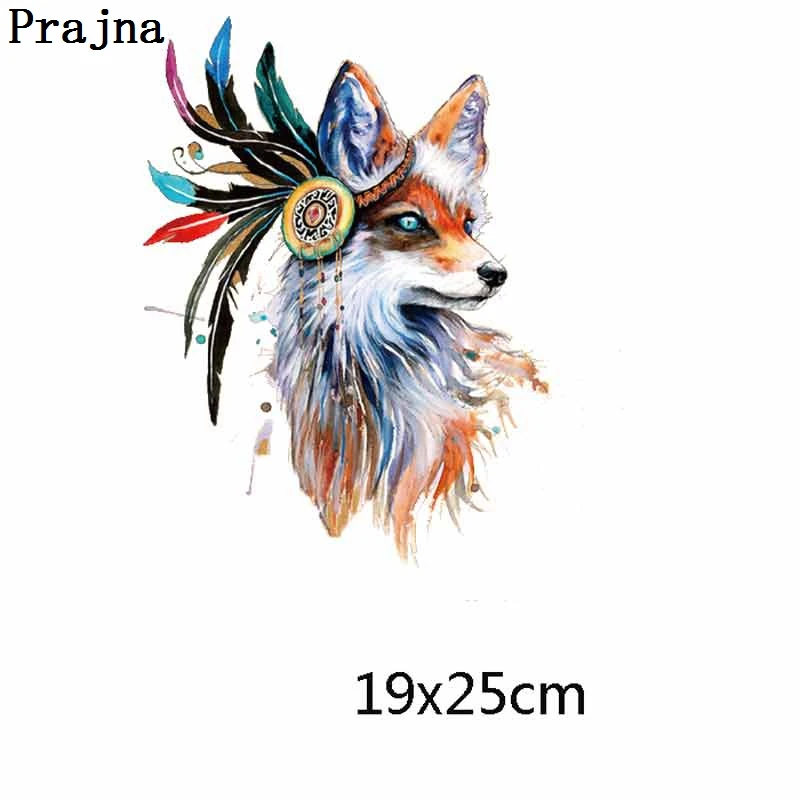 Prajna, Череп, Лев, волк, лиса, Сова, аниме, теплопередача, футболка, сделай сам, украшение, а-уровень, моющаяся, железная, на патчи, термопередача