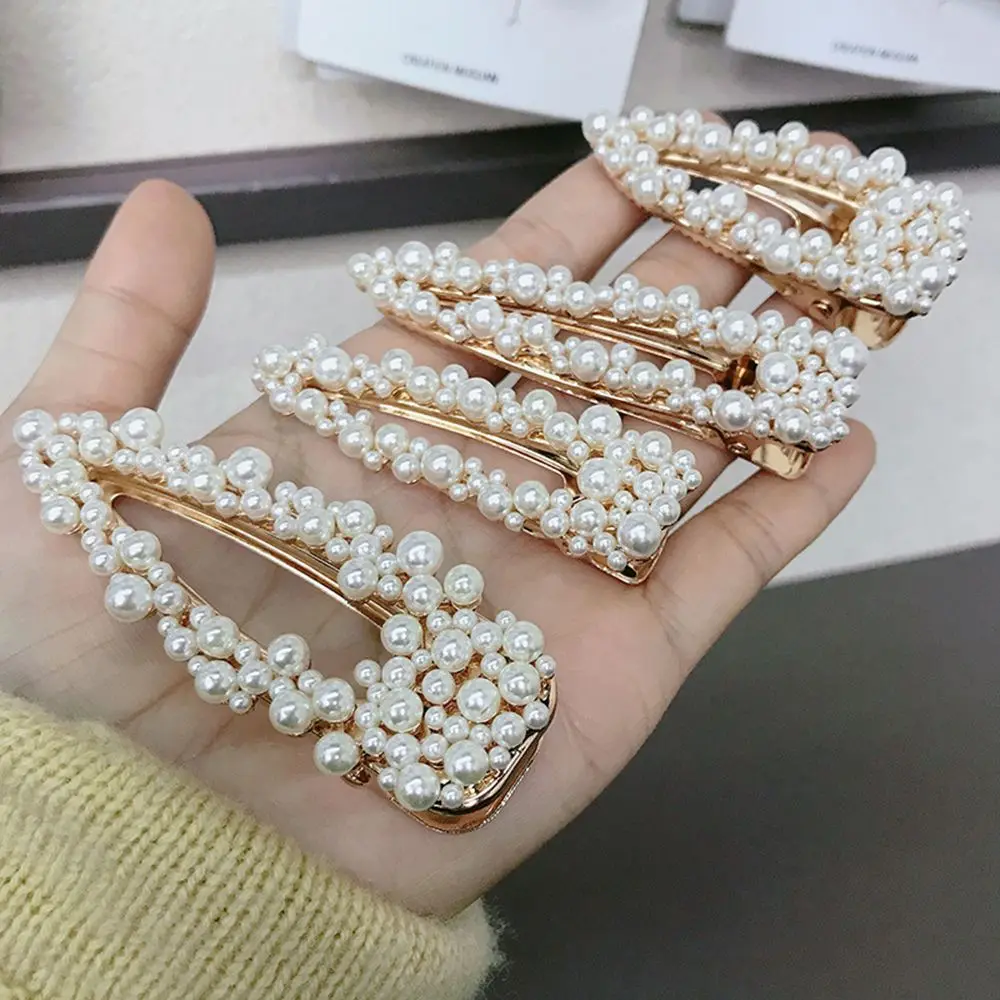 Модные женские заколки для волос в форме сердца с жемчужинами женщин и девочек
