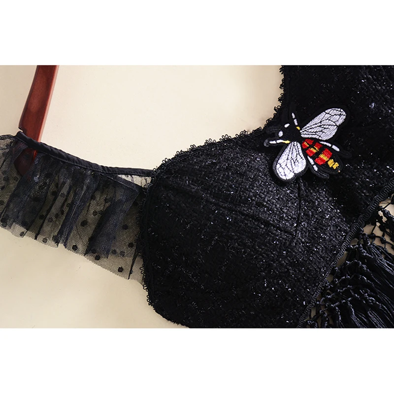 HIGH QUALITY New Fashion Runway 2018 Designer Suit Set Women's Knitting Patchwork Dot Top Skirt |