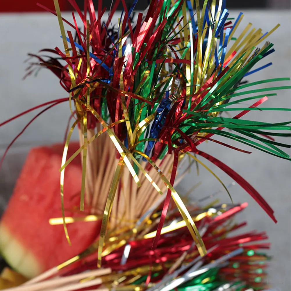 100 шт./компл. вилки для коктейлей палочки фейерверков одноразовая посуда