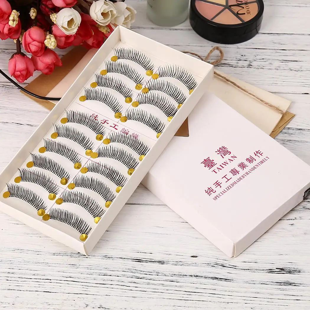 10 пар накладных ресниц ручной работы естественные длинные прибл. 3 2 см/1 26 дюйма