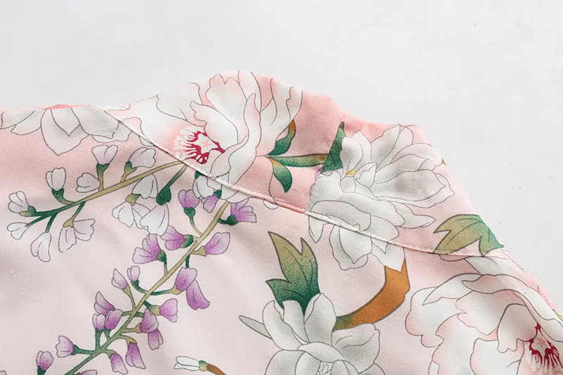 Женское богемное кимоно с v образным вырезом длинное ярким цветочным принтом