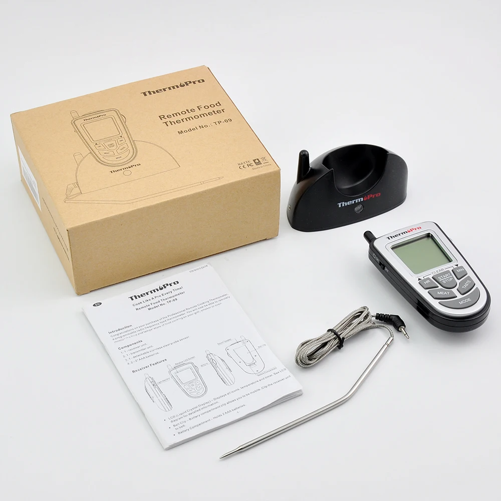 ThermoPro TP 09 300ft цифровой Пособия по кулинарии Беспроводной термометр барбекю для