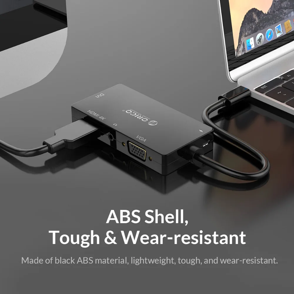 ORICO usb-хаб USB C к HDMI/VGA/DVI/3,5 мм наушники AUX адаптер для MacBook samsung Galaxy S10 4K 30FPS видео Тип C USB 3,0 концентратор