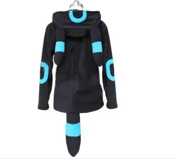 Покемон Блестящий умбреон для мужчин и женщин курточка на молнии с капюшоном