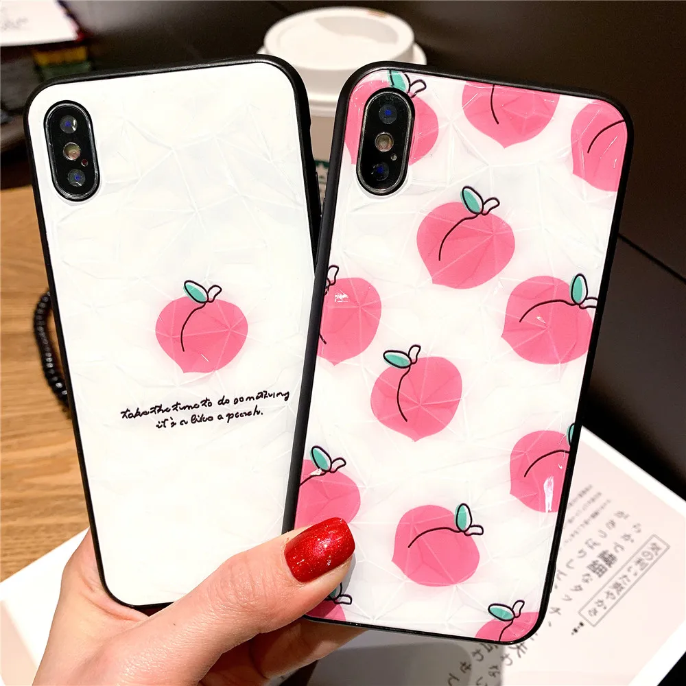 Роскошные геометрические алмаз текстуры чехол для телефона Iphone 7 8 Plus 6 S розовый