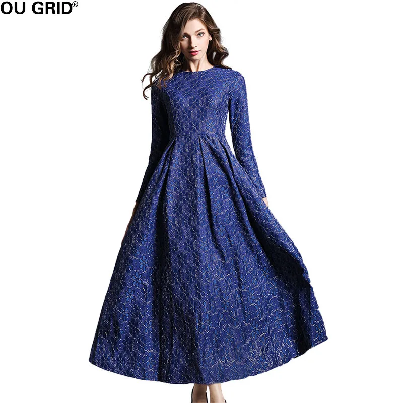 Весенние длинные вечерние женские Платья с цветочным узором Жаккардовые тонкие