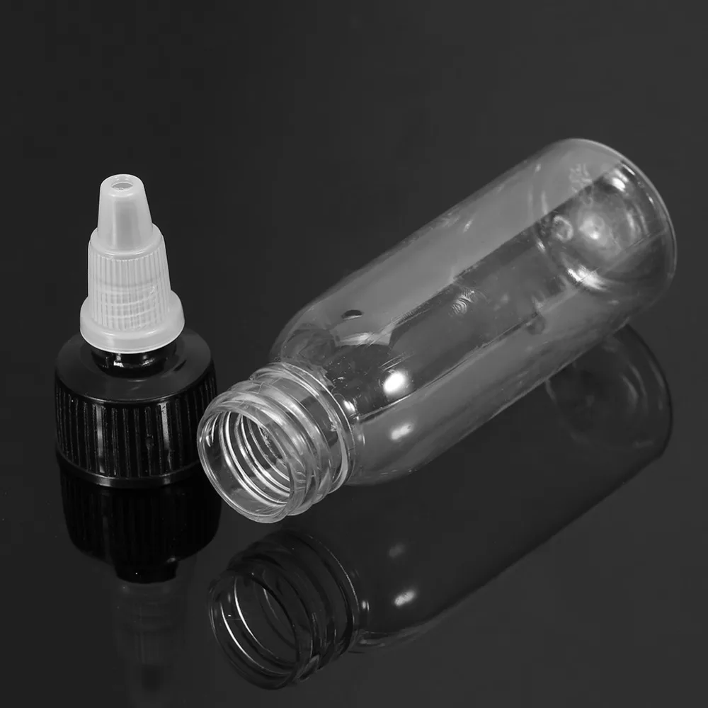 30 мл 5/10 шт пустые Пластик чернил для татуажа бутылка с пигментом Clear Black Кепки