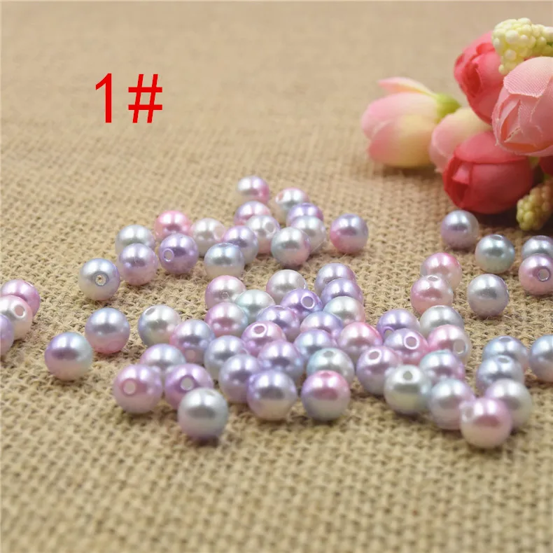 Разноцветный круглый жемчуг с отверстиями 3/4/5/6/8 мм искусственный для одежды