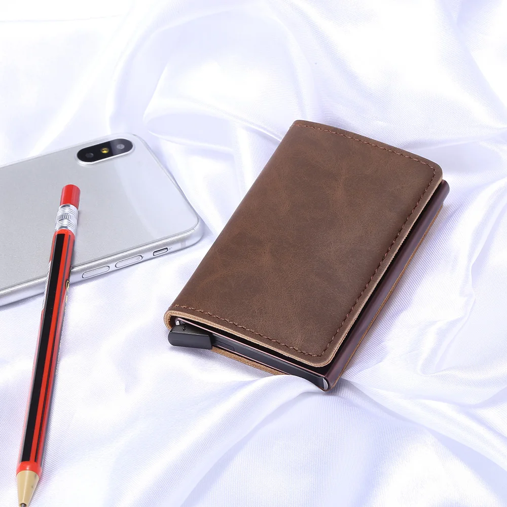 Оригинальный автоматический держатель для банковских карт металлический