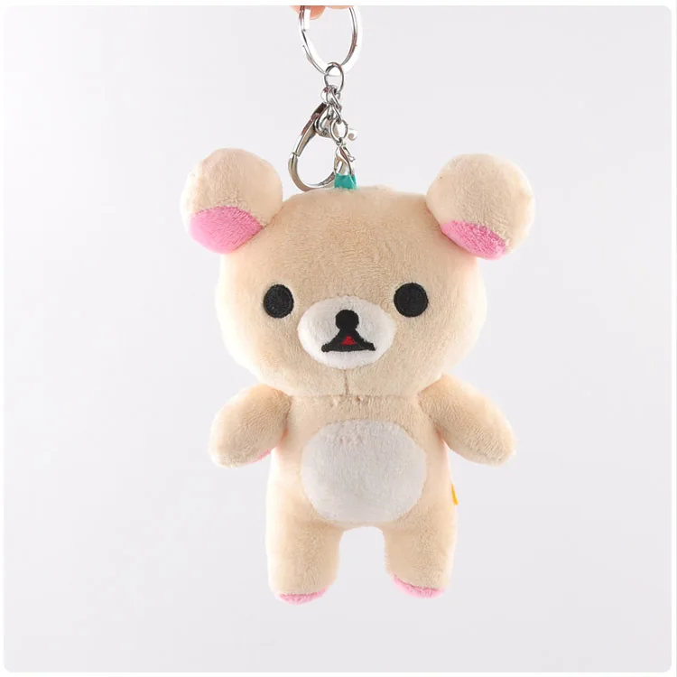 beige Милый медведь плюшевая Подвеска Игрушка Кукла раскладушка кукла плюшевый брелок 15 см 3 цвета wj04 - Цвет: beige
