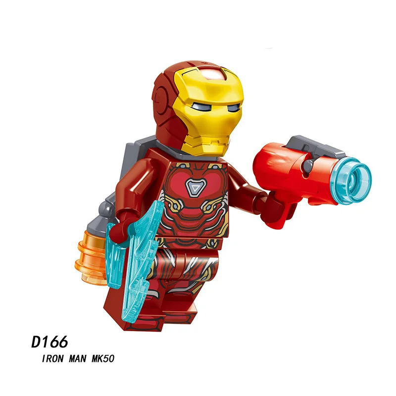 D166 Танос капитан с принтами "Marvel", "Мстители", 4 завершающей блок Железный человек "Халк", "Человек-паук" Капитан Америка строительные блоки, игрушки для детей - Цвет: D166