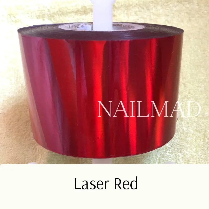 Laser Red 1 рулон 120 м* 4 см Лазерная Радужная переводная Фольга для ногтей голографические точки песок Фольга для ногтей бумага дизайн ногтей Наклейка Маникюр украшение - Цвет: Laser Red