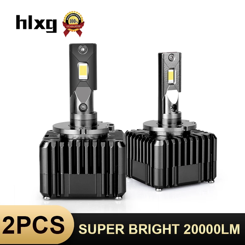 HLXG 50 Вт 20000LM 6000K белый D1S светодиодный лампы супер яркие светодиоды с чипом CSP 12 В LED