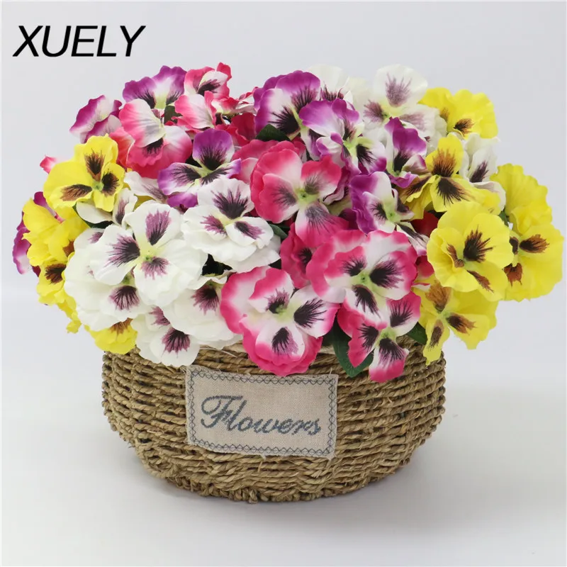 5 вилок искусственный цветок шелк pansy phalaenopsis искусственная Орхидея для вечеринки