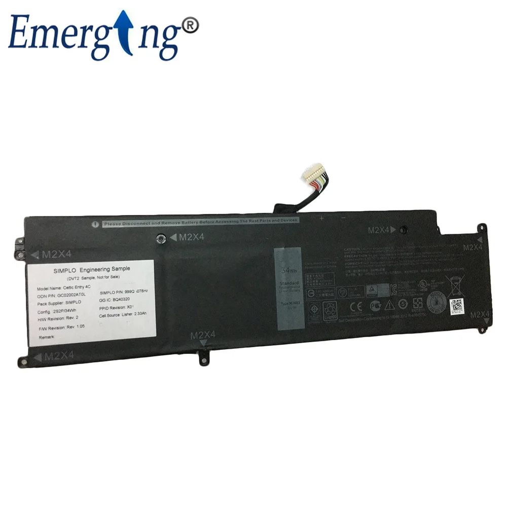 7 6 V 34WH новый оригинальный аккумулятор для ноутбука Dell Latitude 13 7370 E7370 WY7CG