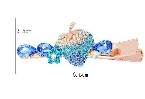 1PC hair pins rhinestone duck clip 2018 new style strawberry design | Украшения и аксессуары