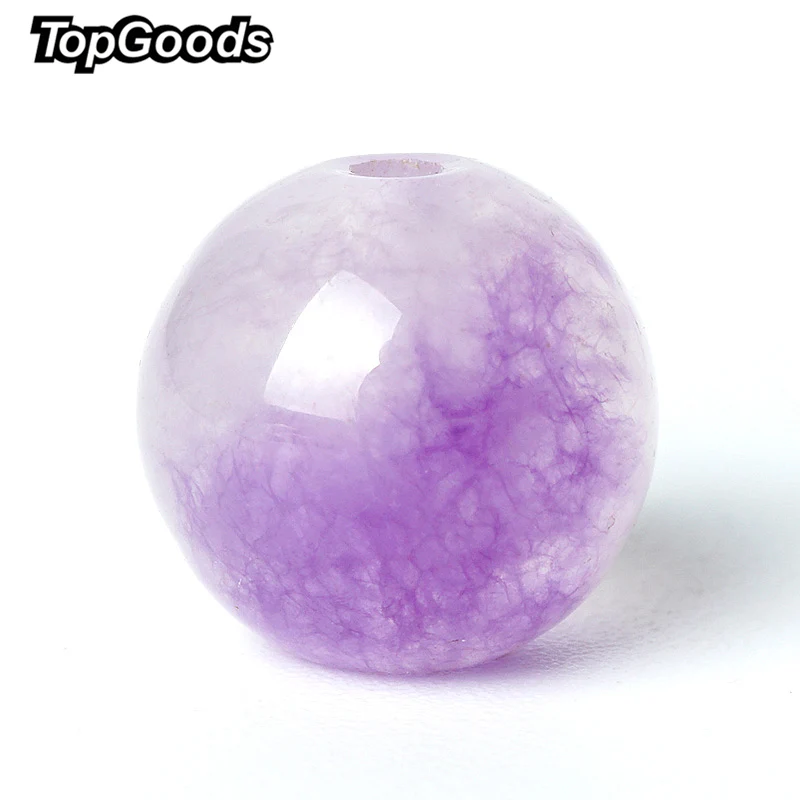 TopGoods натуральный драгоценный камень бусины фиолетовый яшма россыпью 6/8/10 мм 15