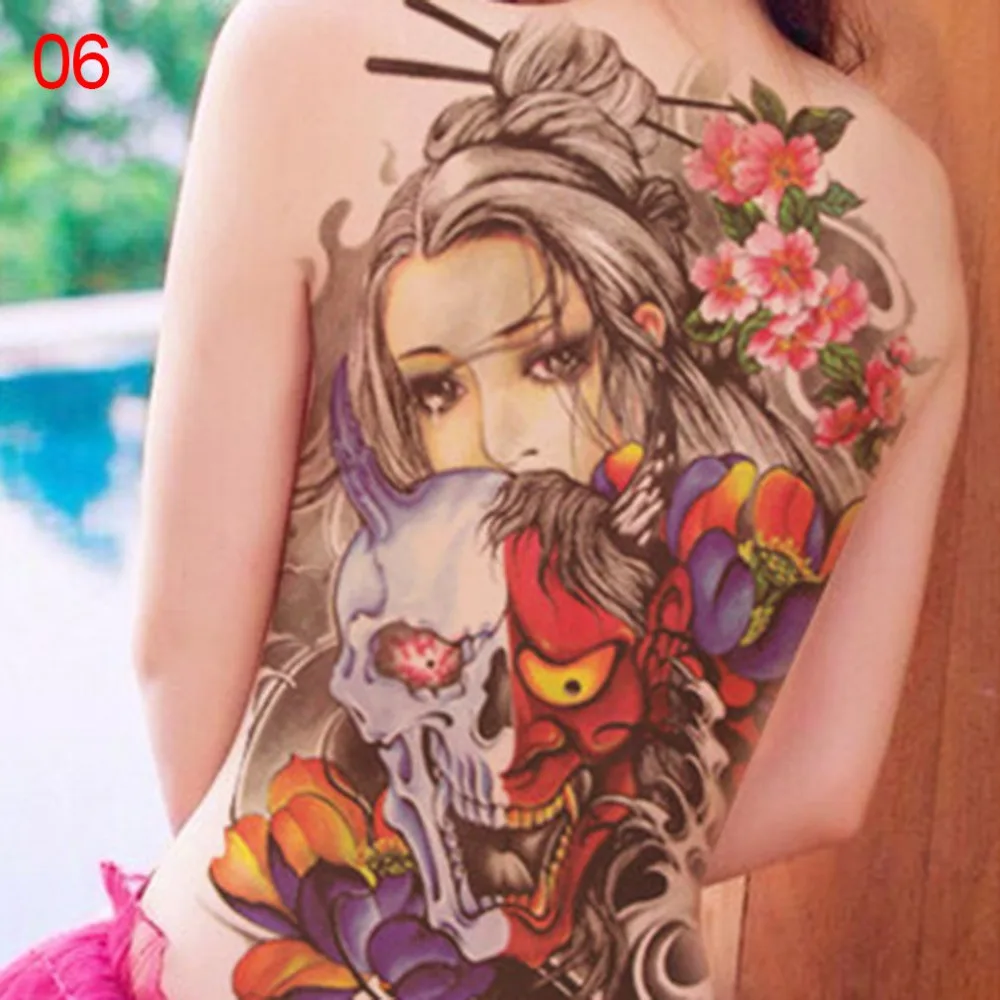 1PCS Full Back 3D Waterproof Temporary Tattoo Sticker Men Women Body Art Water Transfer Large Fake Sleeve New Sale | Красота и