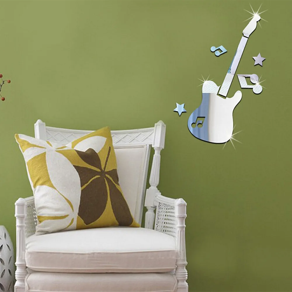 Garwarm 3D Современные Серебряный Гитара Творческий Декоративные Акриловые