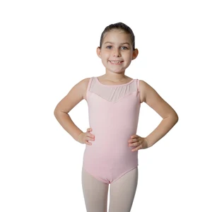 Балетная Одежда для девочек, хлопковаялайкра сетчатая майка, трико, Детский костюм для выступлений, полный размер, 9 цветов в наличии