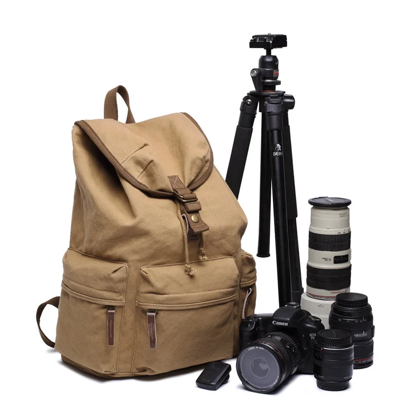 

Universal Large Retro DSLR Camera Backpack Shoulders Photo Bag Casual Outdoor Travel Canvas Backpack for Camera Lens Accessories