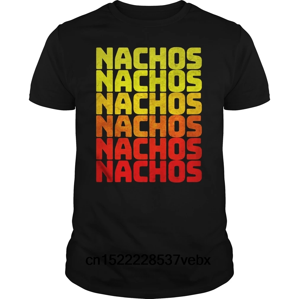 Забавная Мужская футболка Женская Новинка Nachos ретрорубашка забавная с