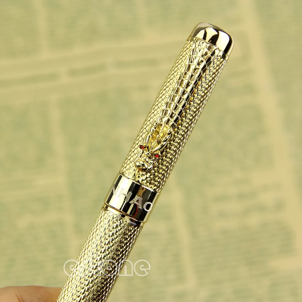Лучший благородный Jinhao 1200 клипса с драконом шариковая ручка Полный Золотой канцелярский