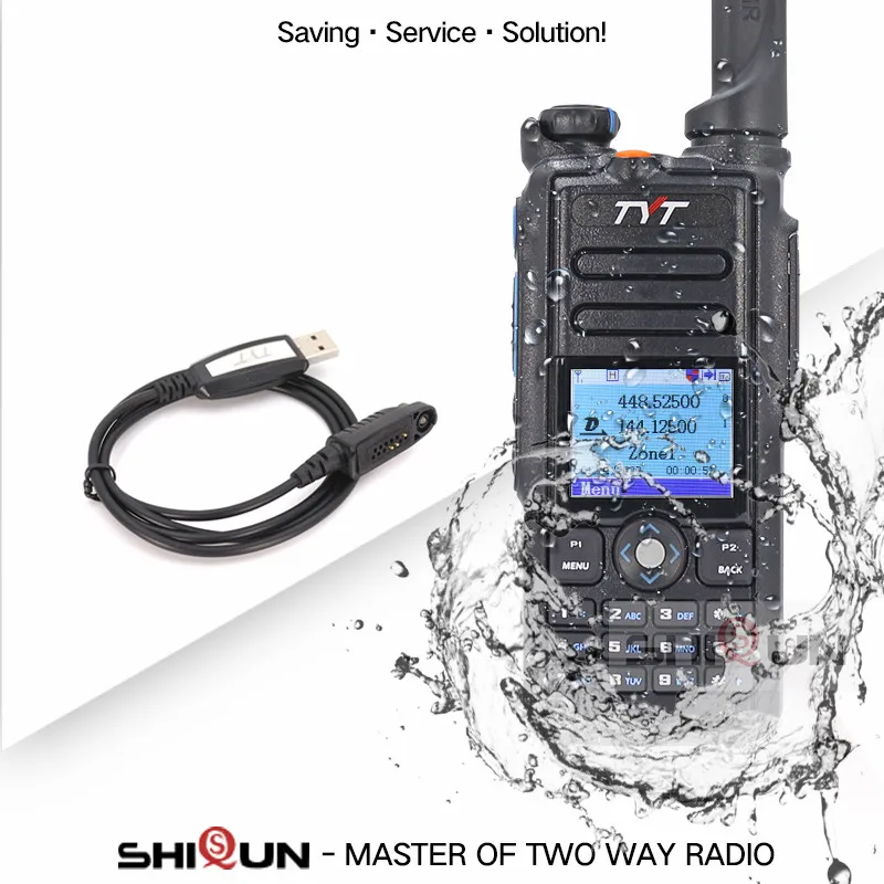 No GPS with Cable TYT DMR радио IP67 Wateroroof Dual Band иди и болтай Walkie Talkie “иди и MD- лучше, чем Baofeng DMR DM-8HX DM-5R DM-5R плюс gps радио IP67 DMR - Цвет: No GPS with Cable