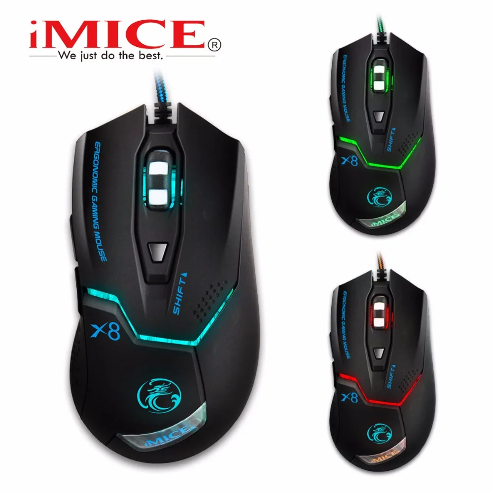 IMICE X8 светодиодный Оптический 6D USB Проводная игровая мышь 2400 dpi геймерские Мыши для ПК компьютера ноутбука идеальный апгрейд комбинированный x7 x9