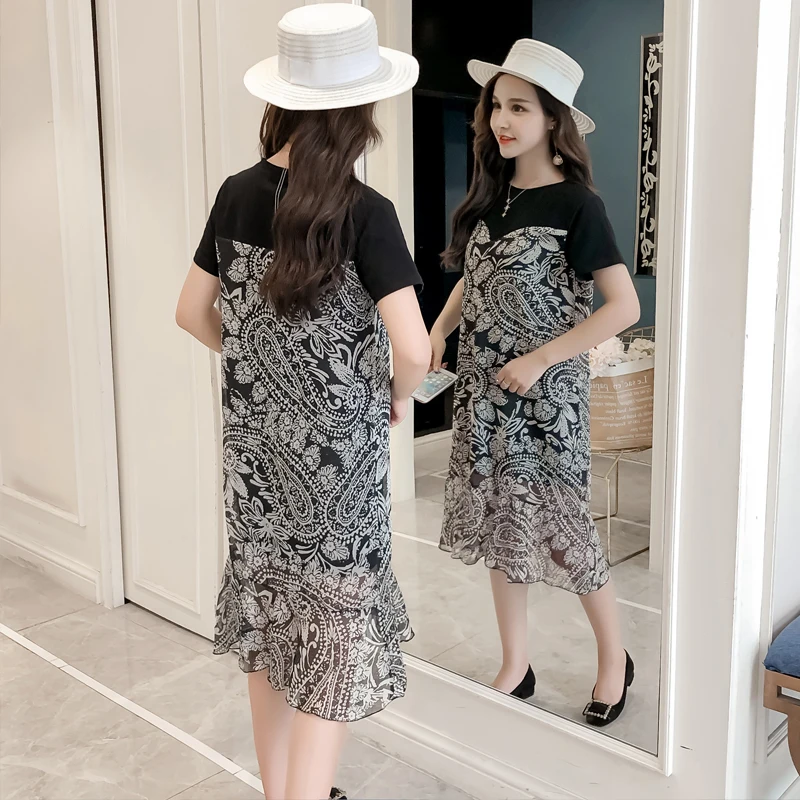 HUTI WJWYL 2018 Elegant Women Midi Sundress Black Party Korean Chic Dresses Beach Casual Vestidos Summer Cotton Dress Plus Size | Женская