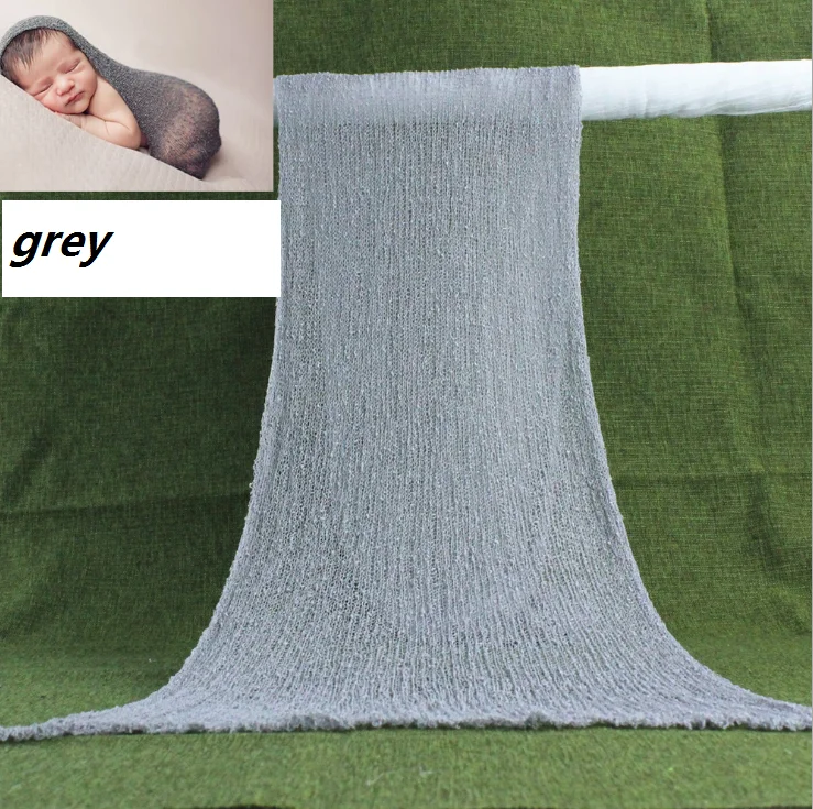 grey Новорожденный реквизит для фотосессии одеяло хлопковое обертывание растягивающееся детское одеяло пеленание новорожденный фотосессия - Цвет: grey