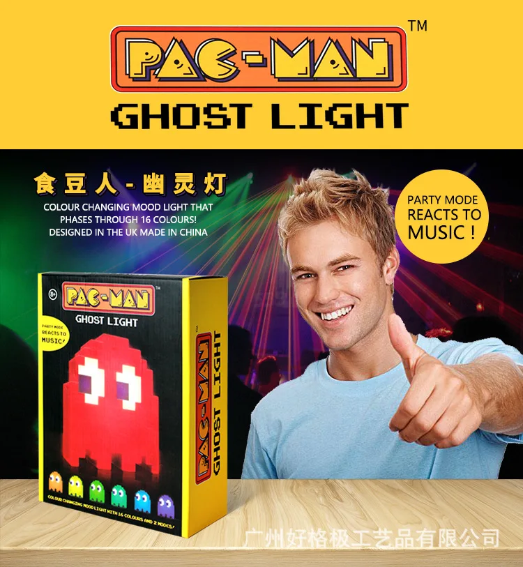 Pac-man pixel wars красочные Меняющие цвет огни pac-man ghost огни вечерние музыкальные настольные лампы