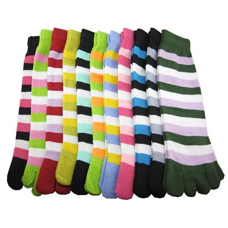 1 пара яркие цвета новый дизайн женские носки в полоску однотонный узор