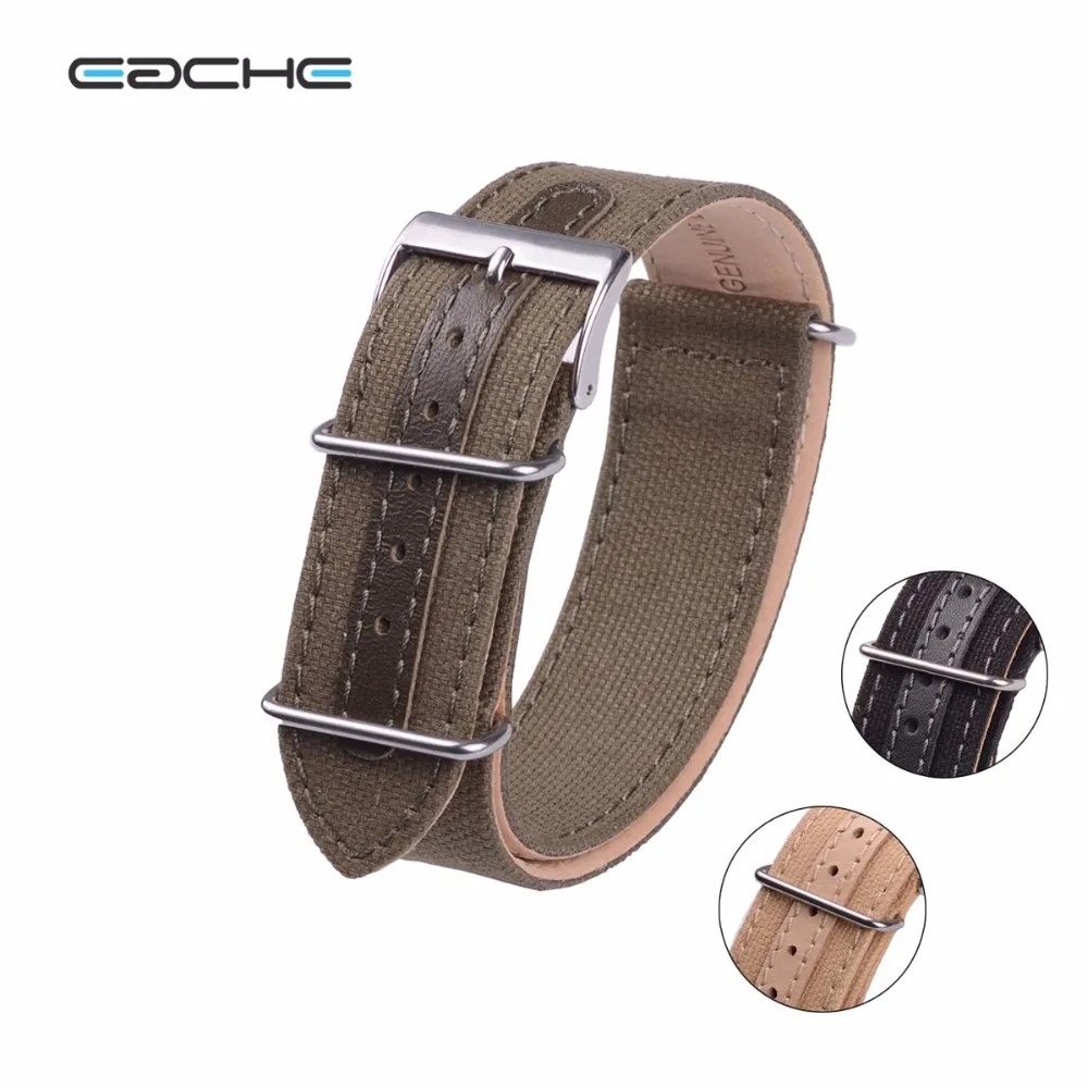 Новое поступление ремешок для часов из натуральной кожи нейлоновый холщовый с 4