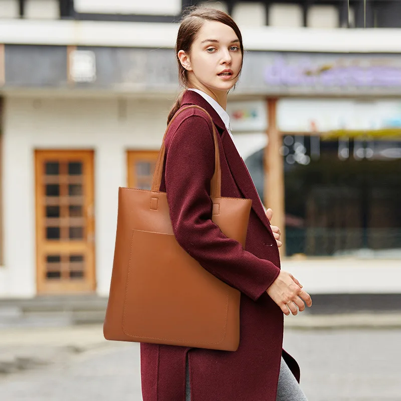 Pofow Solid Women Messenger Bags Large Capacity Shoulder Tote bolsos Famous Designers traveling Leather Handbags | Багаж и сумки